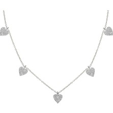 Eva Pırlanta Sallantılı Kalp Kolye 718918 Silver