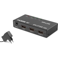 Renas Store HDMI Splitter 4K 3D 1 In 2 Out - Siyah HDX1295