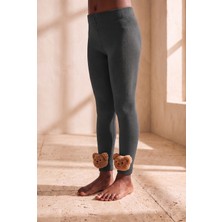 Bony Socks Çocuk Teddy Aksesuarlı Içi Havlu Tayt Füme