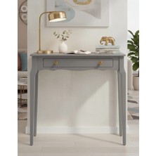 Roys Ahşap 120 cm Masif Konik Gri Dresuar