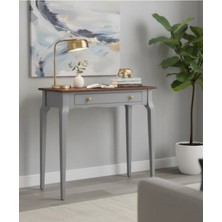 Roys Ahşap 85 cm Masif Konik Gri Ceviz Dresuar