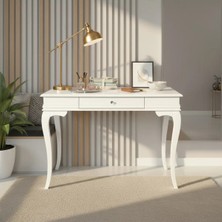 Roys Ahşap 100 cm Masif Rustik Beyaz Dresuar