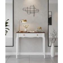 Roys Ahşap 100 cm Masif Konik Beyaz Ceviz Dresuar