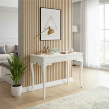 Roys Ahşap 110 cm Masif Rustik Beyaz Dresuar