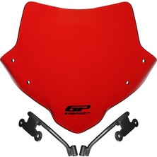 GP Kompozit Honda CB500 Hornet 2024-2025 Uyumlu Ön Cam Kırmızı - 28 cm