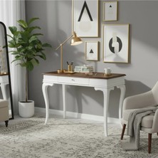 Roys Ahşap 100 cm Masif Rustik Beyaz Ceviz Dresuar