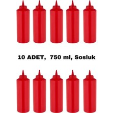 GastroPlast 10 Adet, 750 Ml, Fişek Plastik Sosluk, Ketçap, Mayonez, Hardal, Barbekü, Zeytinyağlık, Limonluk