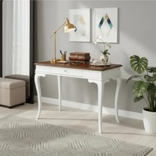 Roys Ahşap 110 cm Masif Rustik Beyaz Ceviz Dresuar