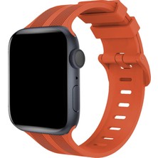 Kap Kaç Watch 38MM KR408 Çizgili Silikon Kordon - Turuncu