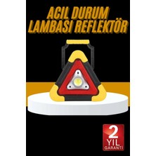 Renas Store Reflektör Işıklı Ikaz Lambası Şarjlı Çok Fonksiyonlu Işıklı Üçgen Reflektör