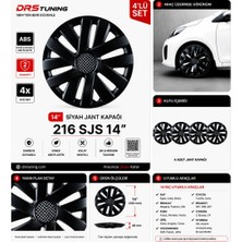 Drs Tuning Lada Uyumlu 14 Inç Kırılmaz Parlak Siyah Jant Kapağı 1 Takım 4 Adet NO:216
