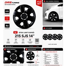 Drs Tuning Toyota Uyumlu 14 Inc Kırılmaz Parlak Siyah Jant Kapağı 1 Takım 4 Adet NO:215