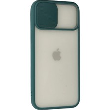 Renas Store Newface Iphone 12 Pro Max Kılıf Palm Buzlu Kamera Sürgülü Silikon - Yeşil