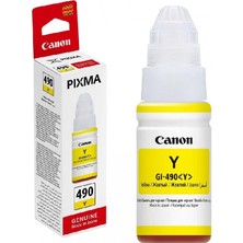 Canon GI-490 Sarı Orijinal Mürekkep Şişesi (Pixma G1400 G2400 G3400 G4400 Uyumlu - 7.000 Sayfa)