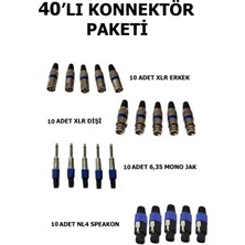 CHESTER 40’lı Konnektör Seti Xlr Dişi - Erkek 6.35MM Jak Nl4 Speakon