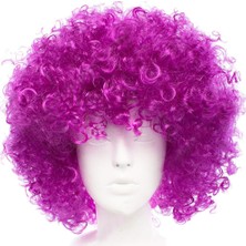 Bezos Koyu Mor Renk Violet Afro Bonus Saç Peruk