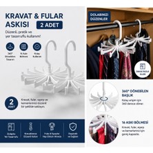 Doori 2 Adet Döner Kravat Askısı 20 Bölmeli Kravat Fular Eşarp Kemer Düzenleyici Dolap Içi Organizer Askı