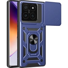 Renas Store Xiaomi Mi 14T Pro Kılıf Pars Lens Yüzüklü Silikon - Lacivert