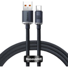 Hepta Collection Baseus Crystal Shine Usb-A - Type-C Hızlı Şarj Veri Kablosu 100W 5A 1,2m – Siyah (Iphone ile Uyumlu
