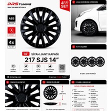 Drs Tuning Citroen Uyumlu 14 Inç Kırılmaz Parlak Siyah Jant Kapağı 1 Takım 4 Adet NO:217