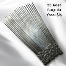 Yılmaz Nargile 25 Adet Yassı Mangal Şişi (Halkasız) Domates Sebze Patlıcan Tavuk Kanat Şişi 50 cm ,yassı Şiş,galvaniz Şiş
