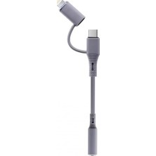 Microcase 2'si 1 Arada Type-C ve Lightning To 3.5mm Aux Ses Kablosu - Ios Android Uyumlu Oto Ses Aktarım ADAPTÖRÜ-AL5815