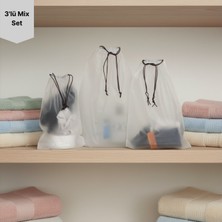 Meapuff 3lü Mix Set (S-M-L) Su Geçirmez Büzme İpli Tatil Çantası 