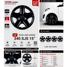 Drs Tuning Nissan Uyumlu 15 Inc Kırılmaz Parlak Siyah Jant Kapağı 1 Takım 4 Adet NO:340