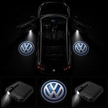 OtoÇizgi Volkswagen Kapı Altı Logo Projektör LED Işığı 2\'li Set Pilli Kablosuz Kapı Karşılama Lambası