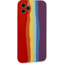 Renas Store Newface Iphone 11 Pro Kılıf Ebruli Lansman Silikon - Kırmızı-Mor