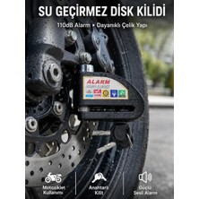 Renas Store Suya Dayanıklı 110DB Alarmlı Çelik Disk Kilidi Yeni Nesil