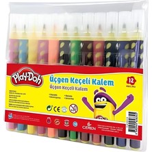 Renas Store Üreticiniz Play-Doh 12 Renk Üçgen Fırça Uçlu Kalem Pp Kutu