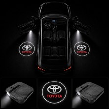 OtoÇizgi Toyota Kapı Altı Logo Projektör LED Işığı 2\'li Set Pilli Kablosuz Kapı Karşılama Lambası