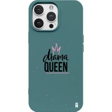 Casen iPhone 15 Pro Max Haki Lansman Renkli Silikon Drama Queen Tasarımlı Premium Kılıf