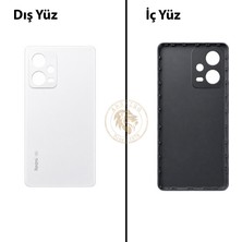 Arsking Xiaomi Redmi Note 12 Pro 4g Kutup Beyazı Arka Pil Kapağı Batarya Kapağı Lazer Kesim Back Cover