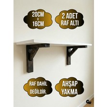 DSYapıAksesuar Goldenwooden Raf Altı Ahşap Tutucu L Raf Ahşabı Duvar Sabitleyici(Ahşap)(Yakma)(Beyaz Çam)