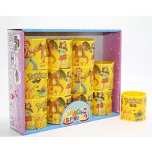 Renas Store Pokemon Baskılı Stres Yayı - Sarı Plastik Nostaljik Oyuncak 12'li Seti ALK3984