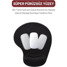 Bg Store Softrest Siyah Mouse Pad – Bilek Destekli, Dayanıklı Ergonomik Tasarım