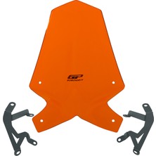 GP Kompozit KTM Duke 390 2017-2023 Uyumlu Ön Cam Turuncu - 46 cm