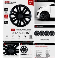 Drs Tuning Renault Uyumlu 15 Inç Kırılmaz Parlak Siyah Jant Kapağı 1 Takım 4 Adet NO:317