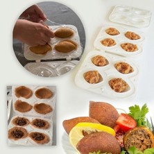 Bg Store Pratik 4'lü Içli Köfte Kalıbı, Kolay Temizlenebilir Yapı, Aynı Anda 4 Adet Hızlı ve El Değmeden Hijyenik Şekillendirme, Ev ve Restoran Kullanımına Uygun 4'lü Köfte Kabı
