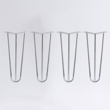 Mey İthalat Martı 41 cm Krom 4’lü Gümüş Metal Sehpa ve Masa Ayağı Seti Mobilya Destek Yükseltici Ayak Takımı