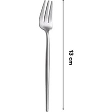 Bg Store Limon ve Fondü Çatalı Seti, Gümüş Renk, 6 Parça, Çelik, 13 Cm,