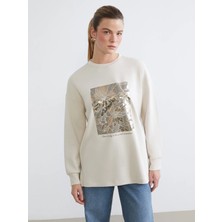 Lc Waikiki Yeni Sezon Bisiklet Yaka Oversize Kadın Sweatshirt Tunik