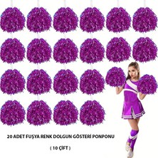 Renas Store Mey Ithalat® 10 Çift ( 20 Adet ) Mor Renk 23 Nisan 19 Mayıs 29 Ekim Okul Gösteri Ponponları