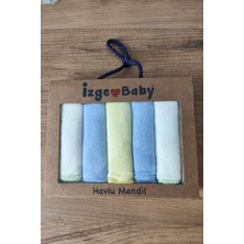 Bambik Izge %70 Pamuklu Renkli Yumuşak Kız Bebek Havlu Ağız Mendili 5'li Set - Kutulu Bebek Havlusu 0-3 Ay