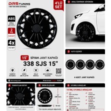 Drs Tuning Citroen Uyumlu 15 Inç Kırılmaz Parlak Siyah Jant Kapağı 1 Takım 4 Adet NO:338
