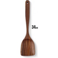 Bg Store Doğal Akasya Ağacından El Oyması Servis Çatalı 26CM | Antibakteriyel, Dayanıklı ve Çevre Dostu Ahşap Kaşığı – Şık ve Uzun Ömürlü Mutfak Gereci (Akasya Geniş Spatula)