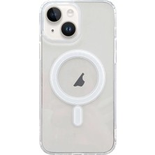 Renas Store Ally iPhone 15 Plus Magsafe Uyumlu Manyetik Şeffaf Silikon KILIF-(5775)