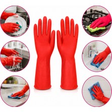Myclean Yeni Temizlik ve Bulaşık Eldiveni Medium No:8-8.5 Pamuk Astarlı Kaymaz Dayanıklı Ev Temizlik Eldiveni